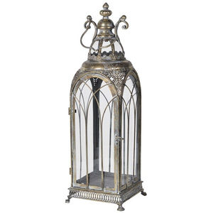 Lámpara Colgante de Metal y Vidrio Estilo Marroquí Antiguo, Portavelas de Latón Vintage para Hogar, Jardín, Patio, Bodas y Eventos - Product Image 1