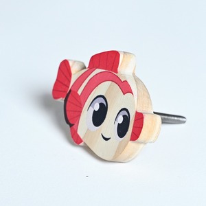 Contemporary <b>Pine</b> Wood Durable Kids Drawer Knobs Fish Cabinet <b>Dresser</b> Pulls for Kids Furniture Fish Shape Drawer Knob For Kids - Product Image 6