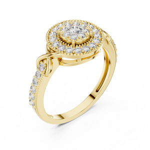 แหวนทองคำ 14K โรสโกลด์ ประดับเพชรทรงกลมเพาะเลี้ยงในห้องปฏิบัติการ สำหรับผู้หญิง สวมใส่ได้ทุกวัน |   เพชรที่เพิ่งเพาะเลี้ยง - Product Image 3