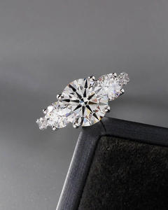 IGI/GIA Lab Grown Vintage 14K oro amarillo boda/anillo de compromiso corte diamante Unisex anillos finos para fiestas de aniversario - Product Image 3