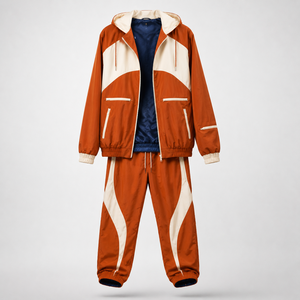 Conjunto de Chaqueta Cortavientos con Bloques de Color, Tela de Poliéster Impermeable, Diseño de Bloques de Color Multipanel, Logotipo Impreso Personalizado, Ropa OEM de Moda - Product Image 4