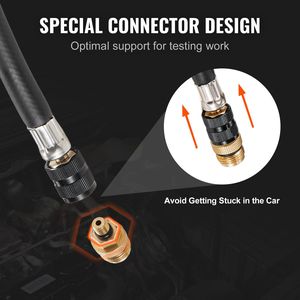 ชุดอะแดปเตอร์ทดสอบการบีบอัด9ชิ้นเกจวัดความดันแบบคู่ที่แม่นยำ0-300 PSI ท่อเข้าถึงได้นานเคสสำหรับเครื่องยนต์ยานยนต์ - Product Image 6