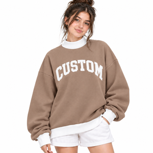 Sweat-shirt décontracté surdimensionné à col montant pour femme, motif à carreaux rouges, en coton, coupe ample, pull à manches longues, streetwear - Product Image 4