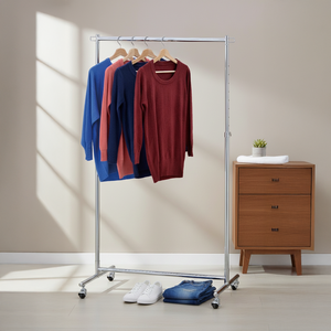 Estante de ropa portátil moderno OEM para el hogar al por mayor, doble nivel del fabricante de almacenamiento doméstico de Taiwán para uso en guardarropa - Product Image 3