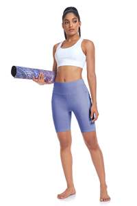 Shorts deportivos de malla de poliéster para mujer, corte relajado, transpirables, cintura elástica, para entrenamiento, correr, gimnasio. - Product Image 3