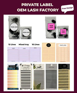 Extensiones de Pestañas YY Lash Tray de Marca Privada, 12/16 Líneas, Hechas a Mano, Curvatura CC/DD/M/L, Grosor 0.07, Longitud 8-25mm, Naturales y Suaves - Product Image 6