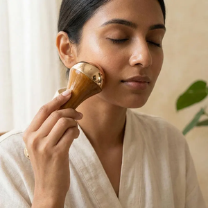 Authentique baguette de massage Kansa (en métal sonore) pour le visage, les pieds et le corps |   Gobelets double face - Product Image 3