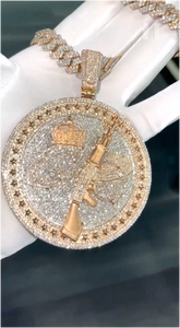 Conjuntos de Joyería Hip Hop Personalizados, Collar con Inicial de Letra Redonda de Moissanita, Plata de Ley 925 para Accesorios de Boda - Product Image 4