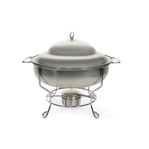 Modern Perforated Yellow <b>Chafing</b> <b>Dish</b> <b>Set</b> with Dome Lid Premium Food Warmer for Industrial Style Hospitality and <b>Buffet</b> Service - Product Image 3