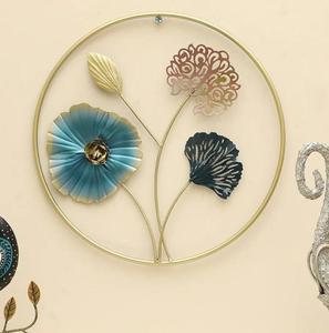 Modern Metal Foliage <b>Wall</b> Art Circular Design Gold Frame Handmade <b>Decor</b> for Home Decoration Medium 25-32 Inch - Product Image 5
