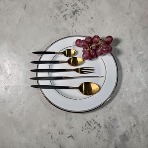 Gold Plated Metal Cutlery Set With Long Handles <b>Mirror</b> Finish Modern Design Durable Utensils For Party Use - Product Image 2