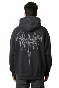 เสื้อฮู้ดดีไซน์พรีเมียมคุณภาพสูง สไตล์วินเทจฟอกสี ลายกราฟิก ทรงโอเวอร์ไซส์ สตรีทแวร์ สำหรับผู้ชาย เสื้อฮู้ดลำลองแบบสวมหัว ผู้ผลิต OEM - Product Image 5