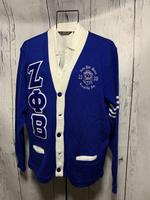 Pull cardigan d'hiver Zeta Phi Beta pour femme, col en V personnalisé, tricot chenille brodé, acrylique, sororité grecque