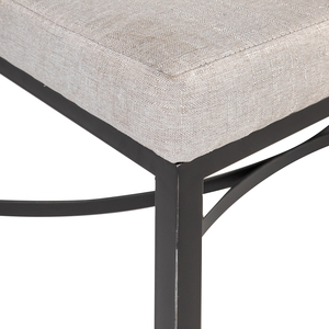 Pouf d'appoint moderne en tissu avec structure en fer et rembourrage en mousse, design doux pour salon, entrée, appartement - Product Image 3