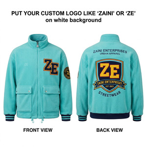 Premium 240g Fleece Men's <b>Running</b> <b>Jacket</b> Embossed Logo Full Zip High Neck Ribbed Cuffs Utility Pockets Waterproof Breathable - Product Image 1