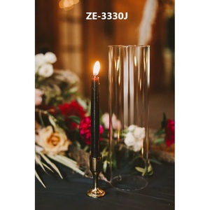 Portavelas de Metal Hecho a Mano de Primera Calidad, Moderno, Negro Mate, Madera Natural, Decoración Nórdica de Lujo para Bodas, Proveedor Mayorista Zahid - Product Image 1