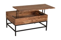 Table à café moderne de luxe avec plateau relevable, en bois doré et métal minimaliste, grande pièce, meubles de maison, personnalisés OEM