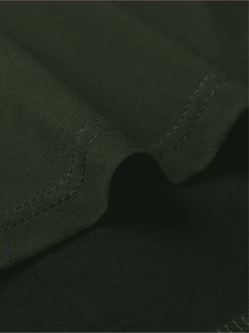Men's Olive Green Hooded Short Sleeve T-Shirt Regular Fit Casual Cotton Jersey Eco-Friendly 240g Knitted - Product Image 4