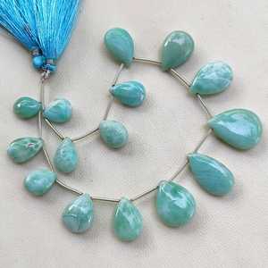 Perles de jaspe bleu vert naturel taillées en brillant, brin de 9 pouces, pierres précieuses pour la fabrication de bijoux, Gemmes Zubeda, évaluées par un tiers - Product Image 5