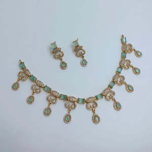 JeweleMarket 10575670BLU Ensemble de collier en diamants américains de style royal, bijoux fins de luxe, imitation perle, alliage de cuivre pour mariée - Product Image 2