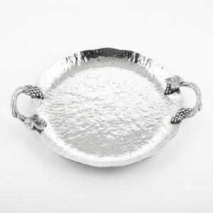 Bandeja de servir rectangular de aluminio martillado al por mayor, plato decorativo de metal dorado con asas para hotel, bodas y mesa del hogar - Product Image 6