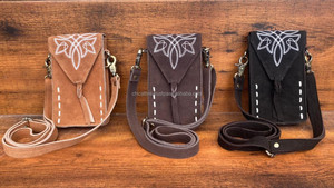 Top Seller Boot Stitch Suede Leather Cell Phone Crossbody Bag for Women's Luxury Genuine Leather Mobile Phone Bags for Shopping - Product Image 4