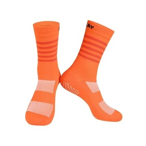 Bright <b>Orange</b> Crew Cycling <b>Socks</b> Breathable Anti Slip Quick Dry Knitted Sports <b>Socks</b> for Running Workouts - Product Image 1