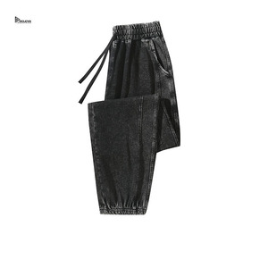 Pantalones Deportivos de Algodón Personalizados para Hombre, Cintura Elástica con Cordón, Joggers Casuales, Tejido Liso de Peso Medio, Estilo Urbano - Product Image 2