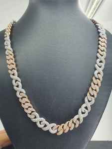 Cadena Cubana Estilo Miami con Diseño de Freno de Cerdo, Chapada en Plata de Ley 925 con Moissanita VVS DEF, Joyería HipHop para Novio - Product Image 1