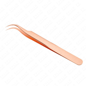 Juego de Pinzas para Extensión de Pestañas de Acero Inoxidable Color Oro Rosa de Primera Calidad con Puntas Curvas para Volumen, Herramientas Profesionales para Pestañas - Product Image 2