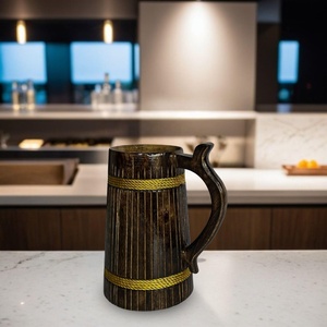 100% Natural Beer Mug Made of Wood With <b>Wooden</b> Handle <b>Tankard</b> <b>Wooden</b> Beer Mug Hot Selling Mugs For Home Hotel And Restaurant - Product Image 5