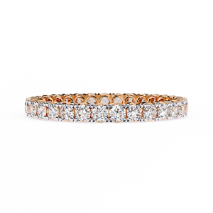 แหวนทองคำกุหลาบ 10k 14k 18k ขอบหยักทรงกลม ประดับเพชรเต็มวง สำหรับวันครบรอบ - Product Image 1