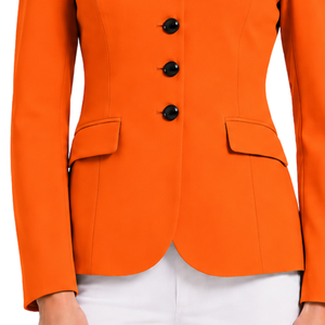 Chaqueta Ecuestre Naranja Brillante para Mujer, Blazer Elegante para Montar a Caballo, Abrigo Clásico para Competencia Hípica, Venta al Por Mayor Personalizada - Product Image 5