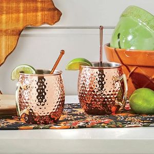 Hammered copper beverage mug collection canyon trail drink cups reusable cocktail mugs premium durable - Product Image 5