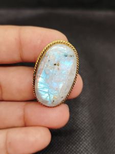 Colgante de Piedra Lunar 100% Natural con Ranura, de Alta Calidad, con Ranura de Latón, Precio al por Mayor, Lote de Colgantes de Macramé con Piedra Lunar, Cristal - Product Image 6