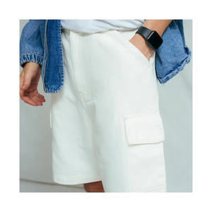 Shorts de jogging personnalisés pour homme, 100 % coton, broderie 3D, effet vieilli, délavé soleil, double taille, longueur genou - Product Image 5