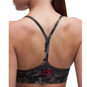 Sujetador Deportivo Tie Dye para Mujer, Soporte Medio, Relleno Extraíble, Alta Elasticidad, Espalda Cruzada, para Yoga y Gimnasio - Product Image 3