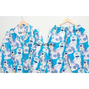 ชุดนอนผู้หญิงขายส่ง ผ้าฝ้าย 100% ลายดอกไม้ ระบายอากาศได้ดี ชุดฤดูร้อน กางเกงขาสั้นผ้าถัก พิมพ์ลายดิจิทัล ปกคอเสื้อพับได้ - Product Image 6