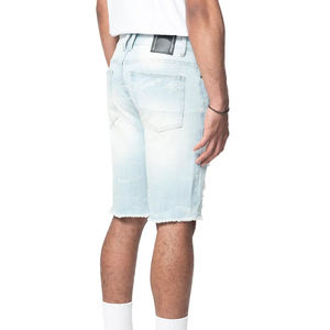 Shorts en jean pour homme de haute qualité 100% coton, décontractés, tricotés, coupe régulière, multi-poches, style streetwear, coupe régulière - Product Image 2