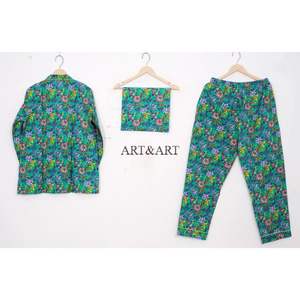 Conjunto de Pijama de Algodón con Estampado Floral para Mujer, Diseño Nuevo y Más Vendido, Disponible en Diferentes Tallas, de la India - Product Image 4