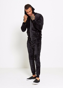 Survêtements de luxe personnalisés de haute qualité pour hommes, en velours, avec fermeture éclair, collection 2026 du fabricant - Product Image 2