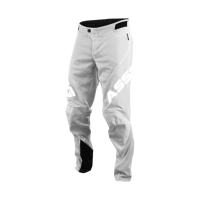 Pantalon de VTT pour homme blanc avec logo ASS, impression par transfert thermique, matière polyester et nylon, fermeture à boutons