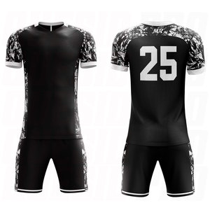 Custom Team <b>Soccer</b> and Football Uniforms in Black Lightweight Quick Dry Training Sportswear for Men Women and Youth Sizes - Product Image 1