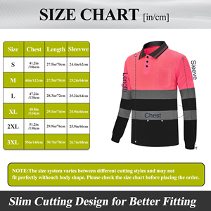 เสื้อโปโลแขนยาวสะท้อนแสงแบบหนาพิเศษ มองเห็นได้ชัดเจน ระบายอากาศได้ดี ชุดทำงานเพื่อความปลอดภัย พร้อมแถบสะท้อนแสงสำหรับงานอุตสาหกรรม - Product Image 6