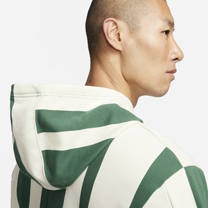 Sudadera con Capucha a Rayas para Hombre de Alta Calidad, Verde y Blanco, Corte Regular Informal, con Bolsillo, Felpa Francesa de Algodón, para Otoño - Product Image 2