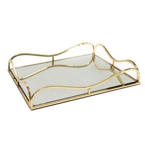 Plateau ovale en laiton artisanal avec finition polie et base miroir, idéal pour la présentation de luxe à la maison, à l'hôtel ou sur table. - Product Image 2