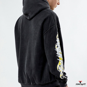 เสื้อฮู้ดผู้ชายสั่งทำพิเศษสำหรับฤดูหนาว พิมพ์ลายดิจิทัล ย้อมสีพื้น ผ้าฝ้ายฟลีซ 100% ปักโลโก้ตามสั่ง สวมใส่สบาย แขนยาว - Product Image 2
