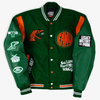 Veste d'hiver matelassée coupe-vent à capuche pour homme de l'Université d'Agriculture et de Technologie de Floride (FAMU), style streetwear, en toile doublée de coton, coton/polyester