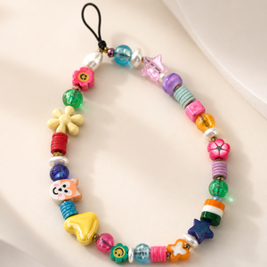 Llaveros de acrílico impermeables, coloridos y de moda, con cuentas de flor, estrella y perla, hechos a mano, al por mayor - Product Image 3