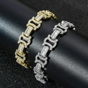 Nuevo Diseño de Pulsera de Diamantes Moissanite Estilo Hip Hop, Cadena Cubana con Incrustaciones de Diamantes, Joyería para Hombre y Mujer Disponible al Mejor Precio - Product Image 3